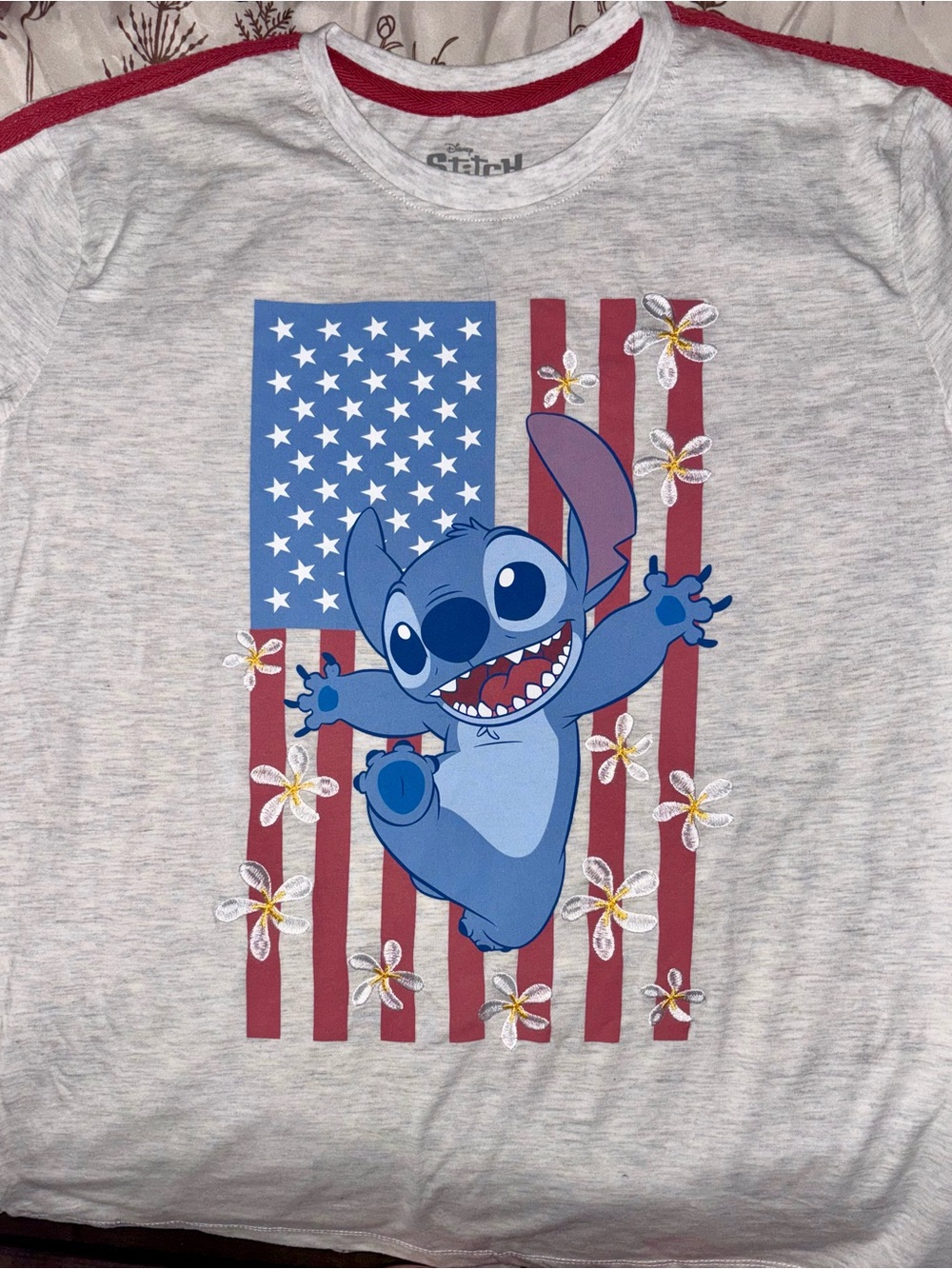 Disney Stitch Graphic Tee - Blue, Red, White